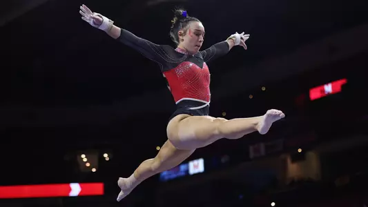 Anie Reade Competes on Balance Beam Against Nebraska
