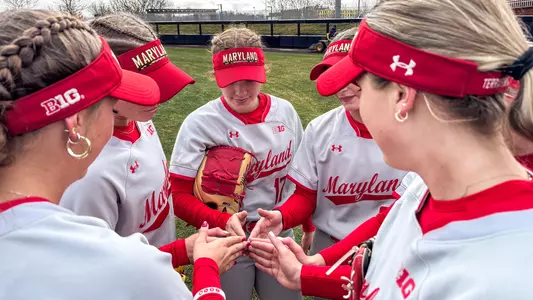 Maryland Softball Huddles Before Game Against Virginia