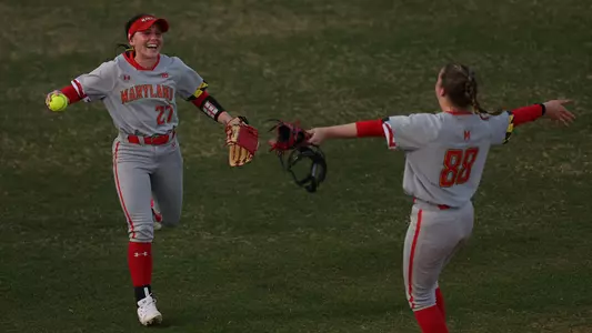 Logan Turner Celebrates a Catch Against Delaware