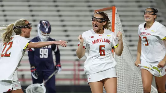 Keeley Block Celebrates a Goal Against Penn