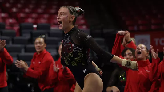 Rayna Engelmayer Celebrates After a Vault Run