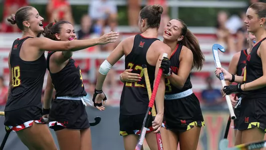 Maryland celebrates a goal against Drexel