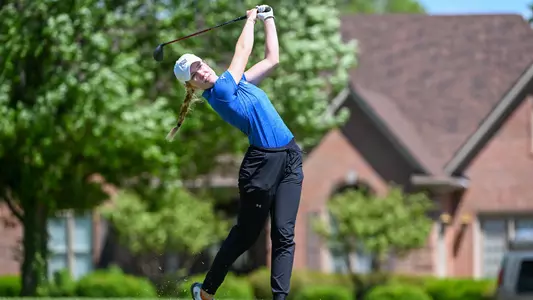 Christin Eisenbeiss hitting tee shot at ASUN
