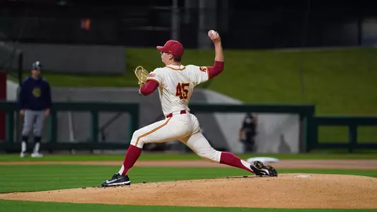 Chase Herrell on the mound against UC Irvine. 