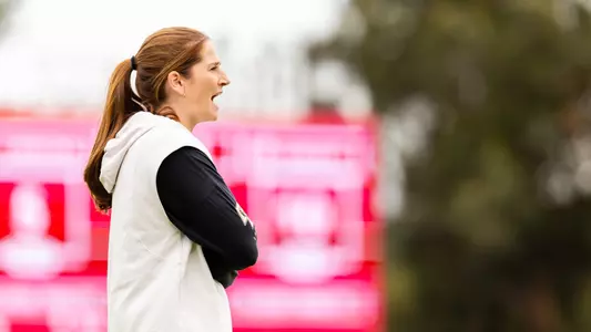 USC head coach Sam Apuzzo on the sidelines with Boston College