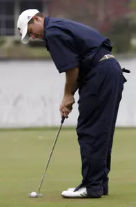 Michael Douthit (above) and Zack Reeves are tied with lowest stroke average this spring with a 75.33 average.