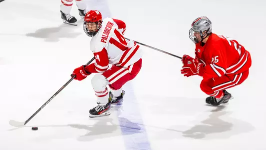 Joe Palodichuk skates versus Ohio State