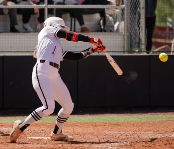 Utility player Kaytlan Kemp (1) of the hillltoppers plays during a game on April 02, 2023 at WKU Softball Complex in Bowling Green, KY
