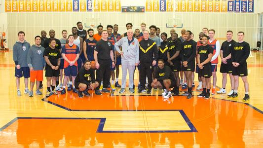 Anthony Presents Donation for Syracuse Basketball Practice
