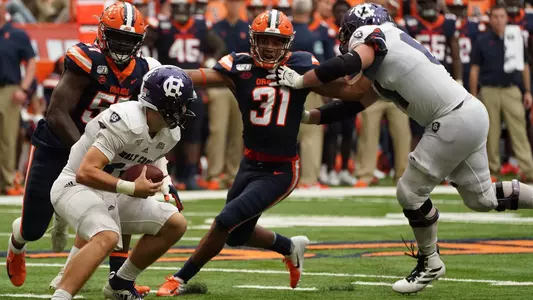 Former Syracuse football linebacker Geoff Cantin-Arku will