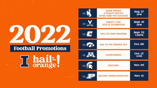 Illini Football Promotional Schedule Announced for 2022 - University of  Illinois Athletics