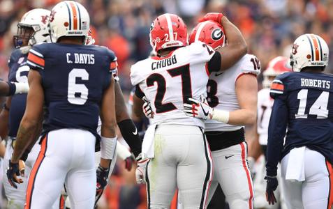 Some Georgia players seen wearing wrong national championship hats during  celebration