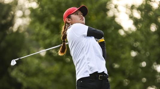 Georgia golfer Jenny Bae during the Bulldogs’ practice round at the UGA Golf Course in Athens, Ga., on Thursday, Nov. 5, 2020. (Photo by Tony Walsh)