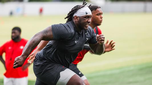 Georgia defensive lineman Zion Logue (96) during the Bulldogsâ?? strength & conditioning session in Athens, Ga., on Wednesday, June 8, 2022. (Photo by Tony Walsh)