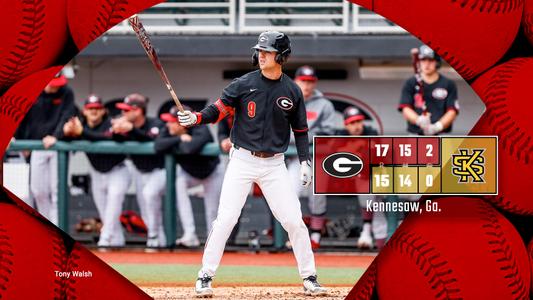 Georgia baseball beats Kennesaw State 17-15