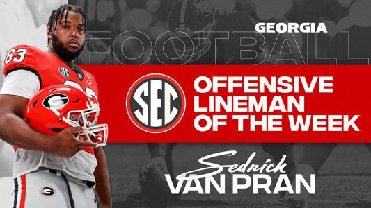 Sedrick Van Pran Named SEC Offensive Lineman Of The Week