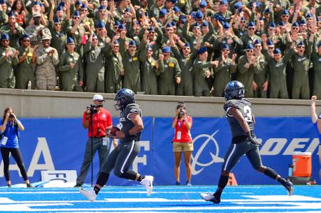 Air Force Falcons quarterback Arion Worthman (2) pauses before the