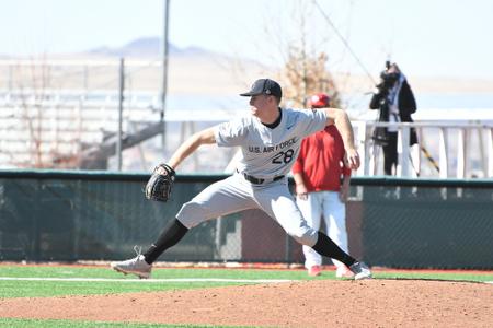 February 20, 2021: Air Force starting pitcher Stevan Fairburn Jr