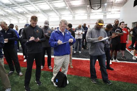 Duke football players work out for NFL scouts at pro day