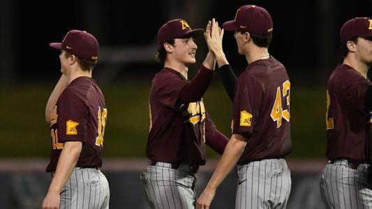 Minnesota Baseball - Richie Holetz struck out six and allowed just one hit  and the #Gophers offense erupted for nine runs in the first three innings  in a victory over UST Wednesday