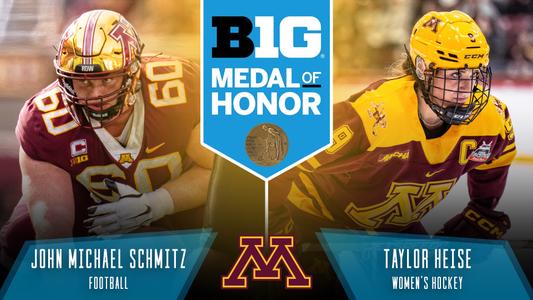 Heise, Schmitz Receive Big Ten Medal of Honor - University of Minnesota  Athletics