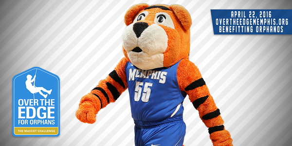 Pouncer Participating in the Over The Edge Mascot Challenge - University of  Memphis Athletics