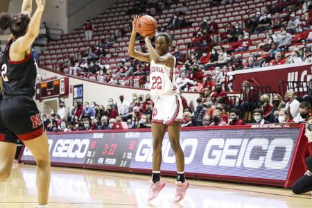 Indiana Hoosiers Adidas Crimson Women's Basketball Student Athlete Jersey #22 Chloe Moore-McNeil / Large