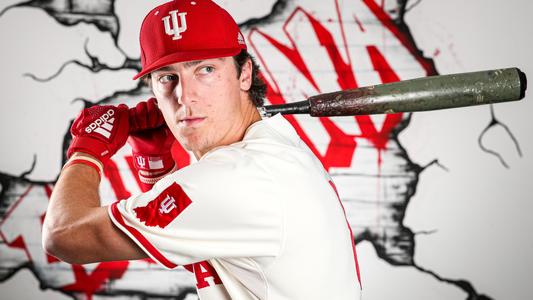 Baseball vs. Louisville - Image 19: BLOOMINGTON, IN - April 18, 2023 -  infielder Tyler Cerny #8 of the Indiana Hoosiers during the game between  the Louisville Cardinals and the Indiana Hoosiers