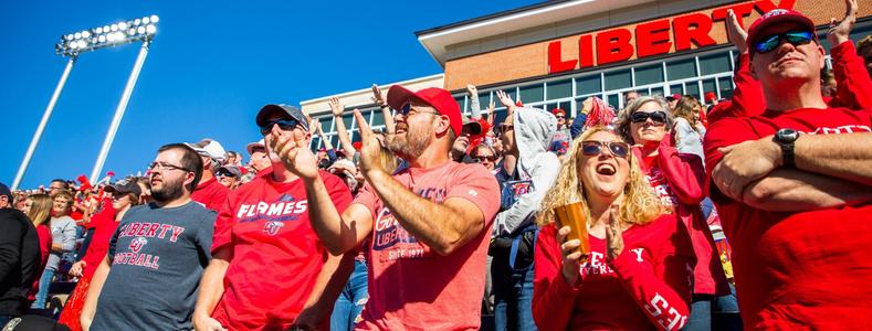 The Liberty Flames football team takes on Troy University on Fall Family Weekend at Williams Stadium on October 13, 2018. (Photo by Erik Flores)