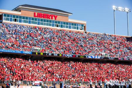 Liberty Flames football hosts the Brigham Young University Cougars at Williams Stadium on October 22, 2022. (Photo by Natalie Olson)