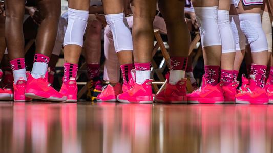 Pink sneakers store michigan basketball