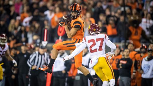 Former Oregon State star Isaiah Hodgins opening eyes at the