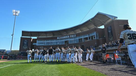 Purdue Baseball on X: #PlayBall at Alexander Field!! @JDBlackwell20 has  delivered the 1st pitch of his Alexander debut. #BoilerUp #Purdue in the  full black uniforms, also debuting at home. 📊  📻