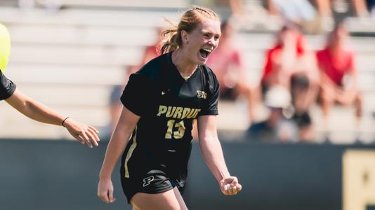 Soccer Hosts Maryland to End Season - Image 39: Megan Hutchinson, 13,  Gracie Dunaway, 2, WSOC, Soccer, Maryland - Purdue University