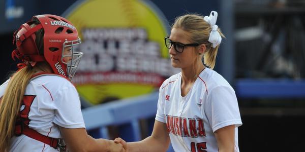 Louisiana Lafayette pitcher Christina Hamilton wears sick Rick