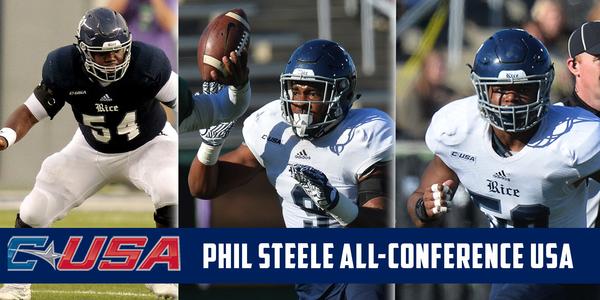 Ellerbee, Martin and McGaskey Honored by Phil Steele - Rice