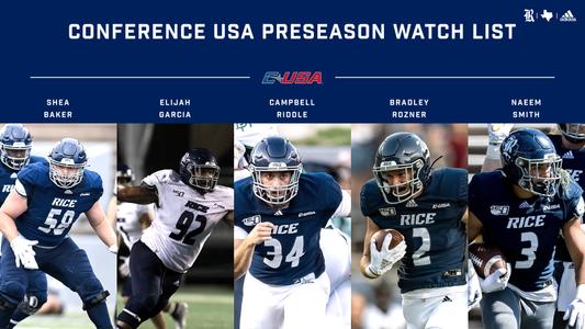 Owls Place 11 on Phil Steele Preseason Team - Rice University Athletics