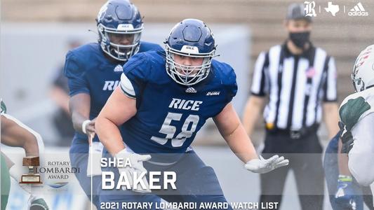 Baker Leads Eight Owls on All-Conference USA Football Team - Rice