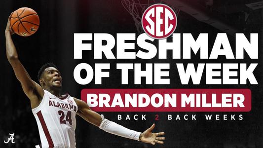 Brandon Miller Named SEC Freshman of the Week - University of