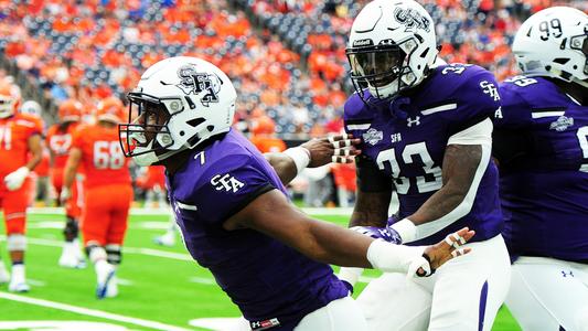 SFA Football: Quin Jones wearing Cally Belcher's number, College