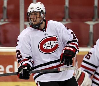 Men's St. Cloud State Huskies 23 Robby Jackson Red Hockey Jersey