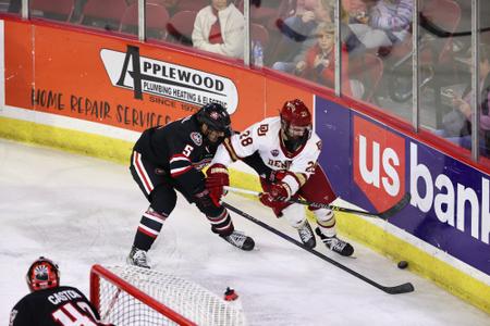 Youth St. Cloud State Huskies 15 Micah Miller Red Hockey Jersey