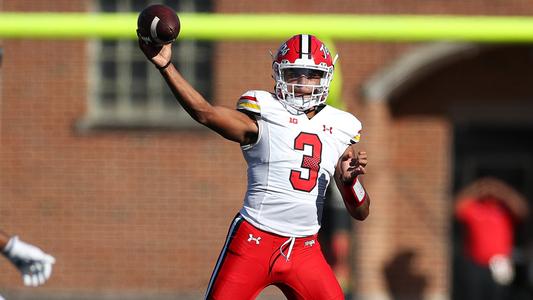 Maryland Terrapins quarterback Taulia Tagovailoa (3) plays during