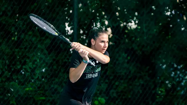 Iva Daneva returns a shot at the EMU Hidden Duals
