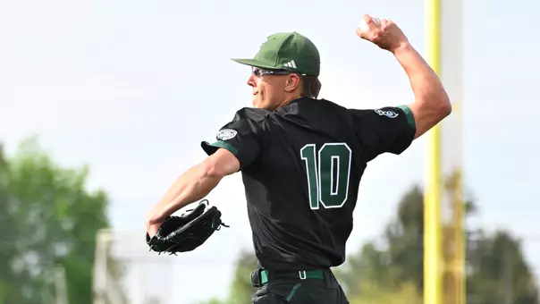 Nick Keane pitches at home in the 2025 baseball season