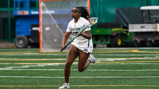 Erin Humphrey brings the ball down the field out of the defensive zone for the Eagles against Butler (Feb. 8).