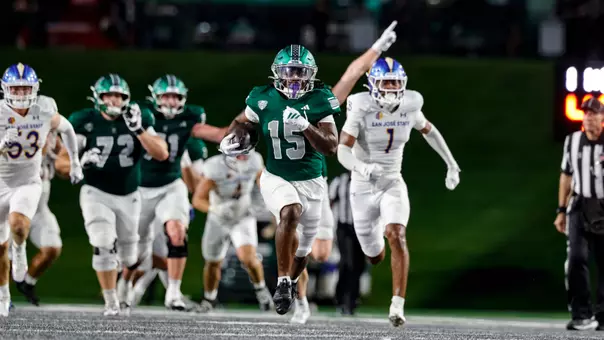 Amareon Blue broke a 50-yard run for his first career touchdown, Sept. 4, 2026, at home against San Jose State