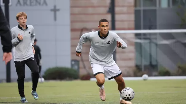Vasco Teixeira warming up for a game against Boston College at home.