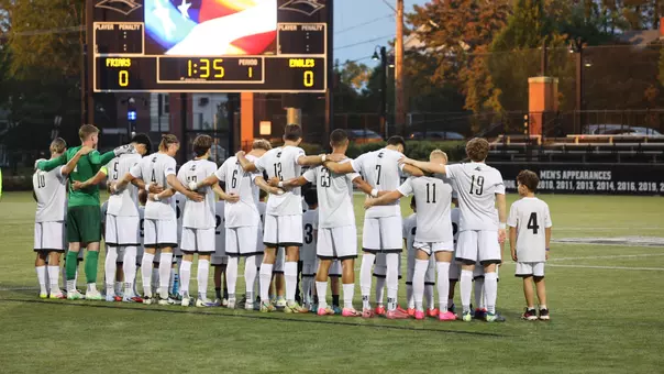 Men's Soccer Stands together during the National Anthem in a game against Boston College in 2025