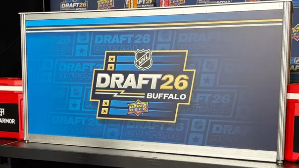 Display showing the logo of the 2026 NHL Draft